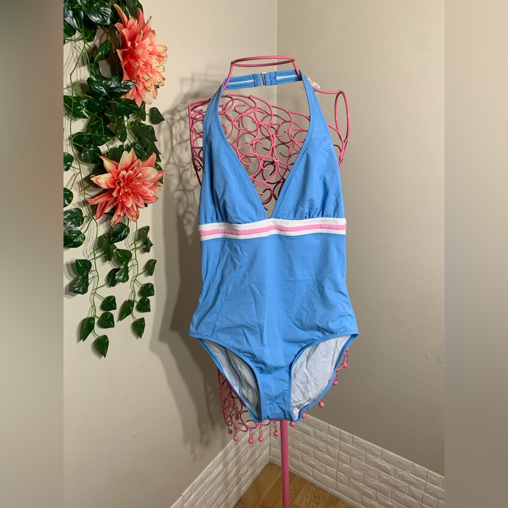 Lauren Ralph Lauren one Peace halter top swimsuit🤍💙